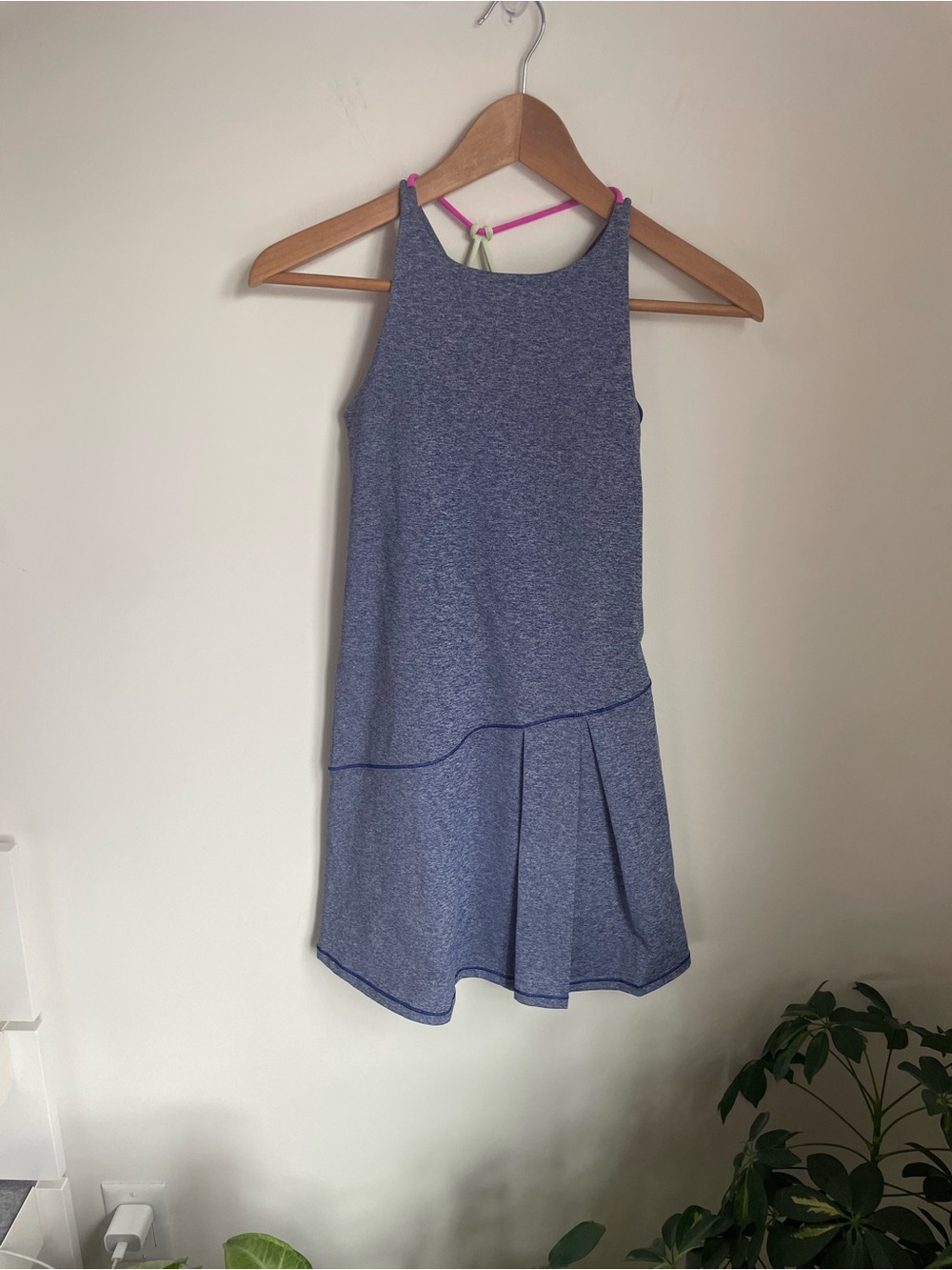 Ivivva Heathered Blue Tank Dress with Pink Strap Accent